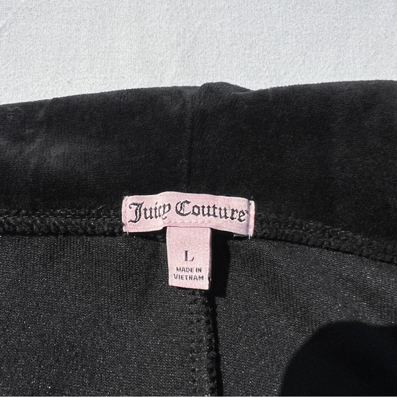 VTG Y2K Juicy Coture Rare Black Velour Zip Up Hoodie with Rhinestone J, L - Picture 10 of 12